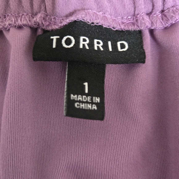 Torrid Lavender Purple Floral Chiffon Midi Dress Pleated Skirt Size 1X - Picture 12 of 14